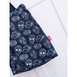 TORBA NA RAMIĘ - 45x50 czaszki czarne
