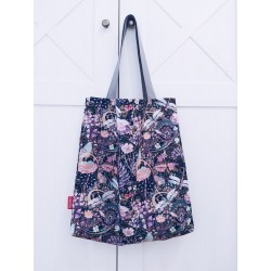 Torba na ramię 45x50 fioletowe ważki