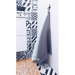 Komplet ręczników wafelkowych 70x100 miętowy i ciemny szary