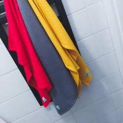 Komplet ręczników wafelkowych 70x100 - ciemny szary i ciemny żółty