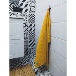 Komplet ręczników wafelkowych 70x100 - ciemny szary i ciemny żółty