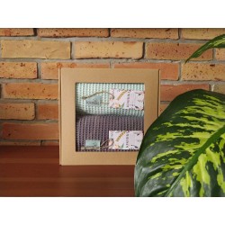 Komplet ręczników wafelkowych 70x100 miętowy i ciemny szary