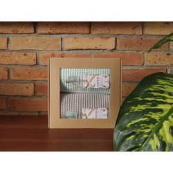 Komplet ręczników wafelkowych 70x100 miętowy i jasny szary
