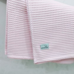 Ręcznik waflowy kąpielowy 100x150 duży - JASNY RÓŻOWY 100% bawełna