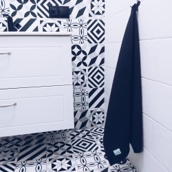 Ręcznik waflowy 70x100 - CZARNY - 100% bawełna