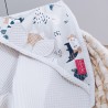 Ręcznik z kapturkiem bawełna wafelek 100x100 - dinozaury + kość słoniową