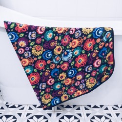 Ręcznik bambusowy kąpielowy do ciała 100x150 - Łowickie kwiaty