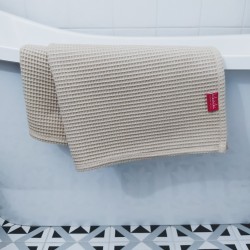 Ręcznik waflowy kąpielowy 100x150 duży - CIEMNY ECRU 100% bawełna