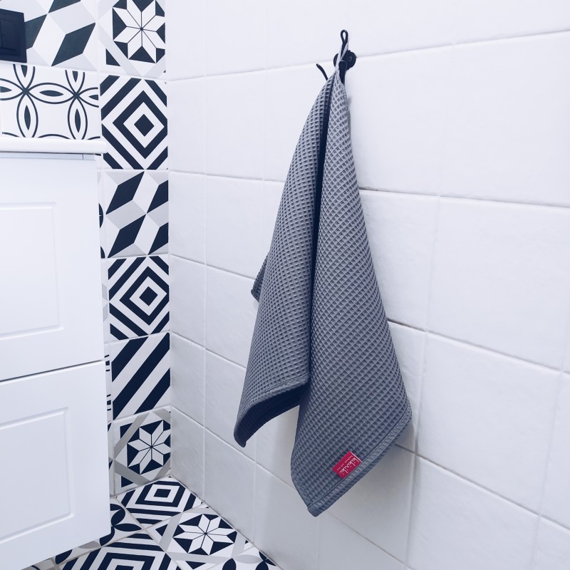 Ręcznik bawełna wafelek 45x95 ciemny szary