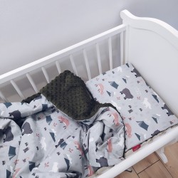 Komplet pościeli z wypełnieniem poduszka 30x40 kocyk 75x100 Niedźwiedzie