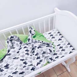 Komplet pościeli z wypełnieniem poduszka 30x40 kocyk 75x100 Kaktusy