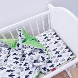 Komplet pościeli z wypełnieniem poduszka 30x40 kocyk 75x100 Kaktusy