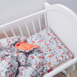 Komplet pościeli z wypełnieniem poduszka 30x40 kocyk 75x100 Liski