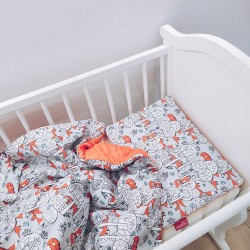 Komplet pościeli z wypełnieniem poduszka 30x40 kocyk 75x100 Liski