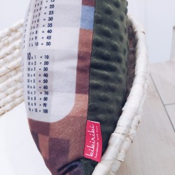 Poduszka z tabliczką mnożenia 40x40 w stylu Minecraft zielone minky