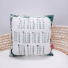 Poduszka z tabliczką mnożenia 40x40 zielone liście minky ecru