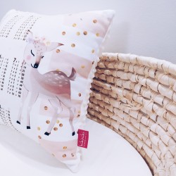 Poduszka z tabliczką mnożenia 40x40 sarenka minky ecru