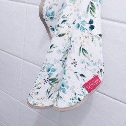 Ręcznik bambusowy do twarzy 37x50 - Biały kwiaty