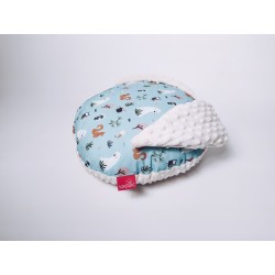 Poduszka z uszkami misie i wiewiórki minky ecru