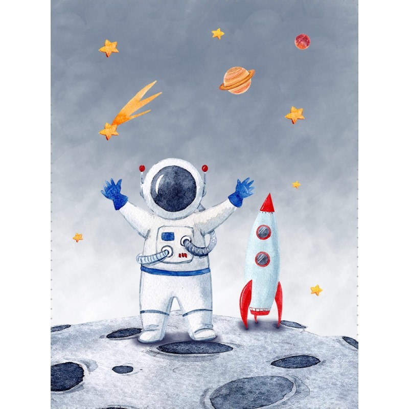 Kocyk z imieniem dziecka 75x100 minky kolor do wyboru wzór astronauta