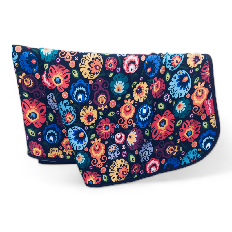 Ręcznik bambusowy kąpielowy do ciała 100x150 - Łowickie kwiaty