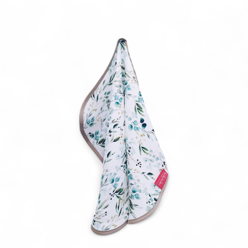 Ręcznik bambusowy do twarzy 37x50 - Biały kwiaty