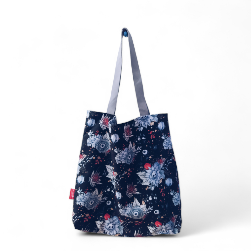 Torba na ramię 45x50 czaszki czerwone