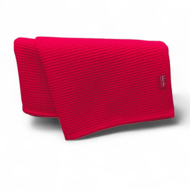 Ręcznik waflowy kąpielowy 100x150 duży - CZERWONY 100% bawełna