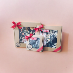 Zestaw ręczników bambusowych - kolorowe kwiaty na czarnym