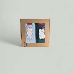 Komplet ręczników waflowych 70x100 - jasny niebieski + granatowy