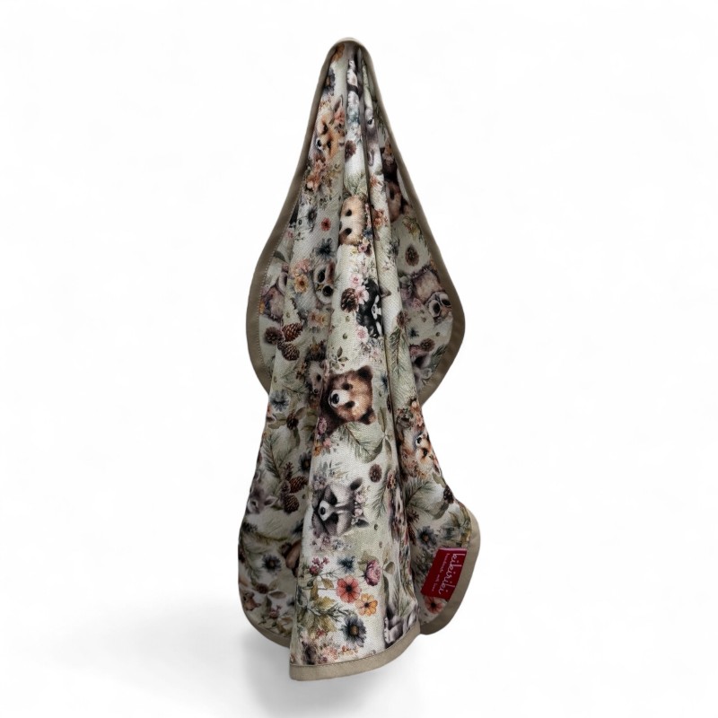 Ręcznik bambusowy do twarzy 37x50 - Leśne zwierzaki i kwiaty