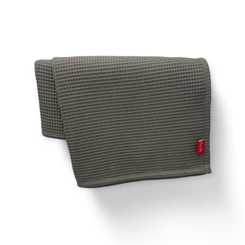 Ręcznik waflowy średni 70x140 kąpielowy, plażowy, basenowy, na saunę - ciemny szary, 100% bawełna