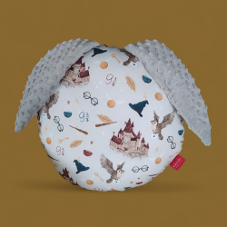 Poduszka z uszkami magiczna kraina szare minky