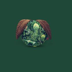 Poduszka z uszkami - dinozaury - brązowe minky