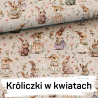 Ręcznik bambusowy do włosów 75x100 - Króliczki w kwiatach