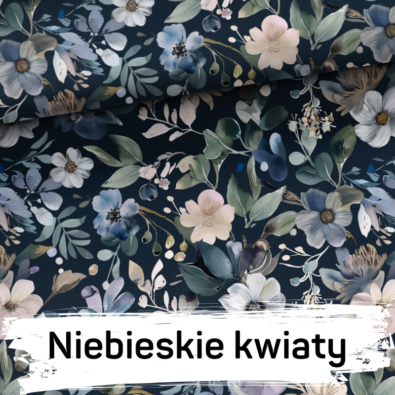 Ręcznik bambusowy 50x75 - Niebieskie kwiaty