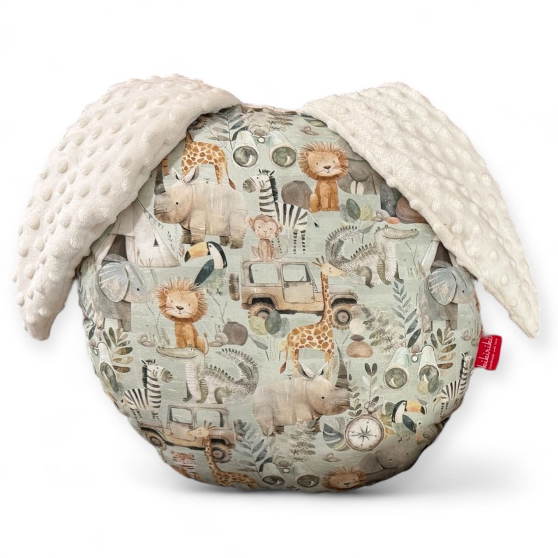 Poduszka z uszkami - Zielone Safari