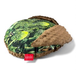 Poduszka z uszkami - dinozaury - brązowe minky