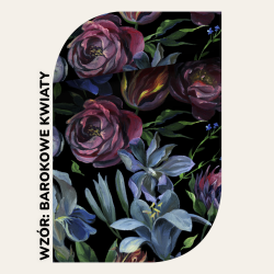 Ręcznik bambusowy do włosów 75x100 - barokowe kwiaty