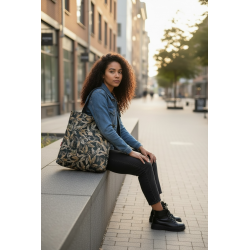 Torba na ramię 45x50 - morskie liście