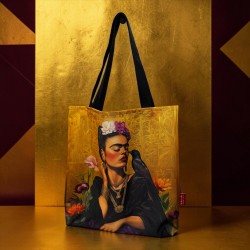 Torba na ramię 45x50 - FRIDA Z PTAKIEM