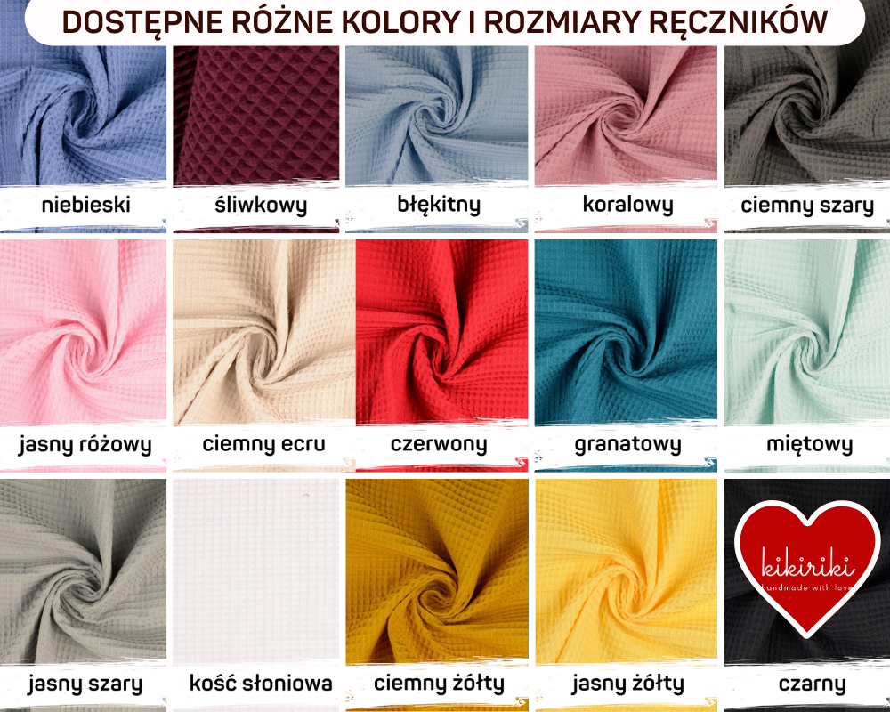Kolory ręczników wafelkowych